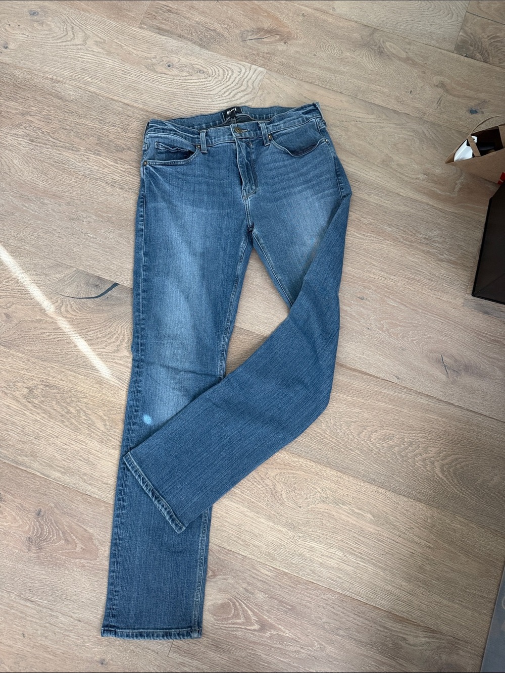 PAIGE Men's Slim Straight Jeans in Medium Blue Wash